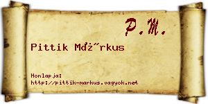 Pittik Márkus névjegykártya